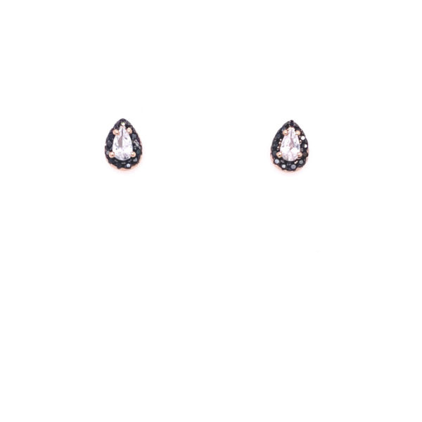 Ασημένια διακριτικά σκουλαρίκια με ζιργκόν σε σχήμα δάκρυ