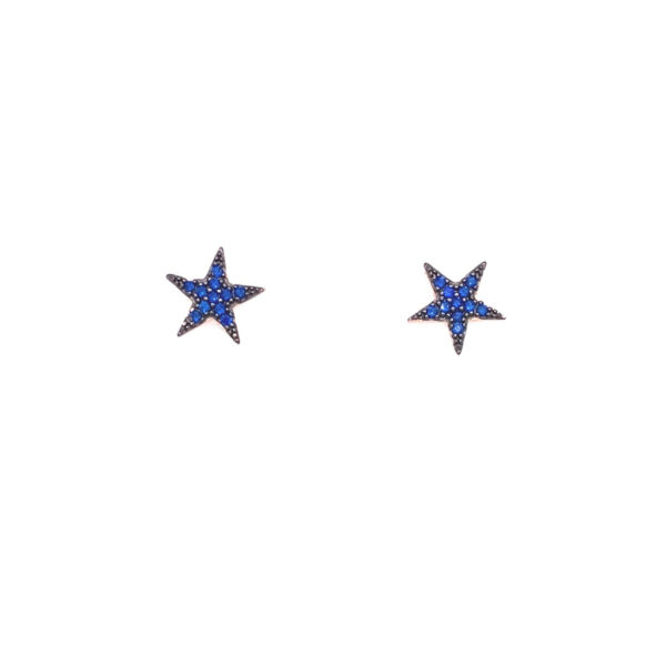 Silver star earrings with cubic zirconia