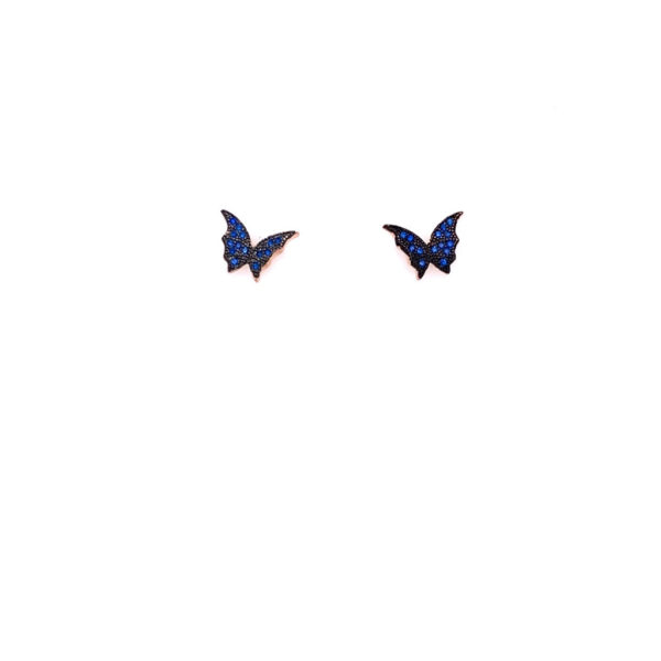 Ασημένια σκουλαρίκια πεταλούδα  με Ζιργκόν