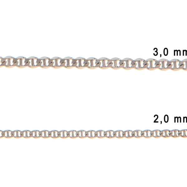 Sterling silver 925 chain in 22K white  gold  plated