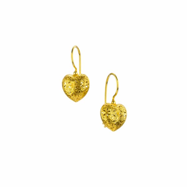Ασημένια βυζαντινά σκουλαρίκια καρδιά