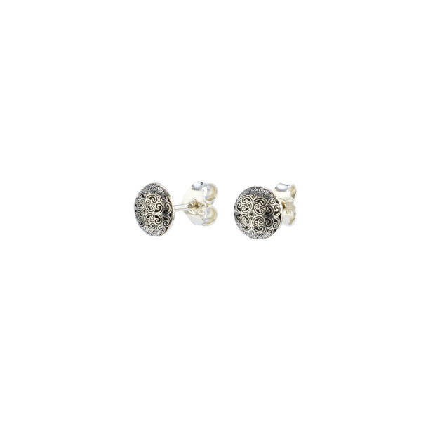 Ασημένια διακριτικά στρογγυλά βυζαντινά σκουλαρίκια